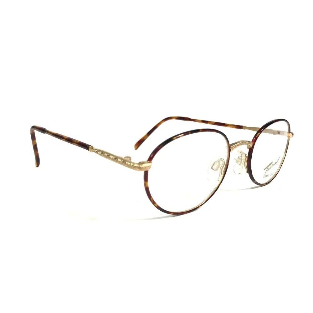 Vintage Tura Eyeglasses Frames MOD.769 TOR Tortoise Matte Gold Round 50-18-140